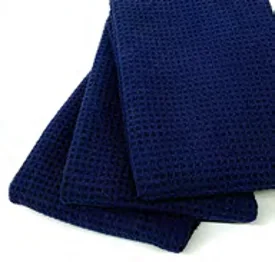 Microfiber Dark Blue Waffle Towel, Edgeless